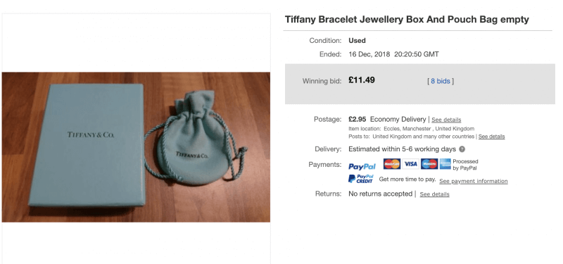 Ebay - Tiffany box