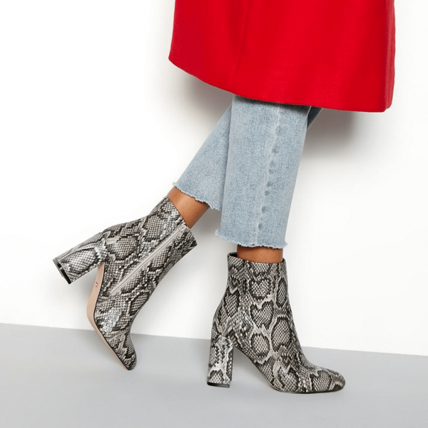 Faith's Snake Skin Ankle Boots