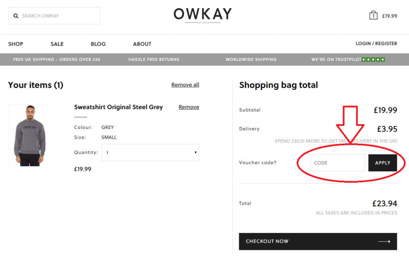 Owkay Clothing - voucher code