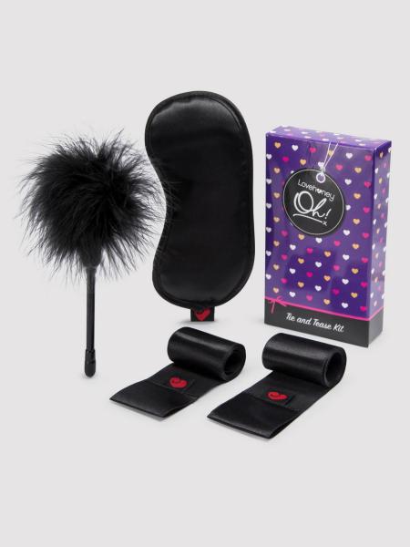 Lovehoney Oh! Get Started Tie & Tease Kit (4 Piece), Black, hi-res