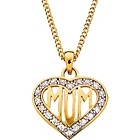 Heart Shape Gold Mum Necklace