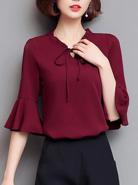 Pleated Elegant Blouses