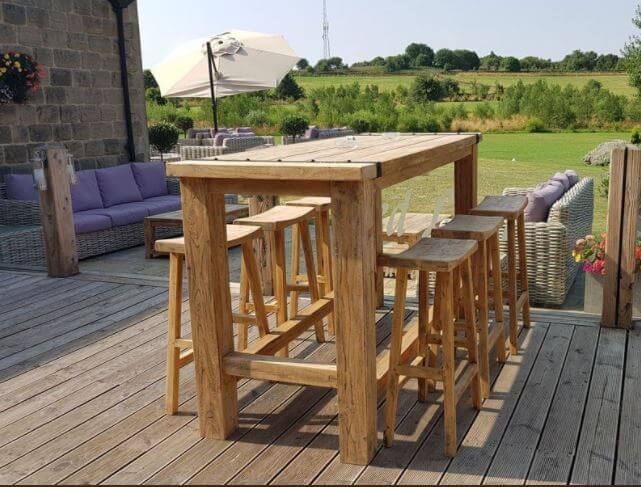 Teak Outdoor Bar Set from Garden Furniture Centre 