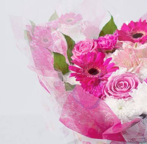 Valentine's Pink Flower Gift Bag from Bunches 