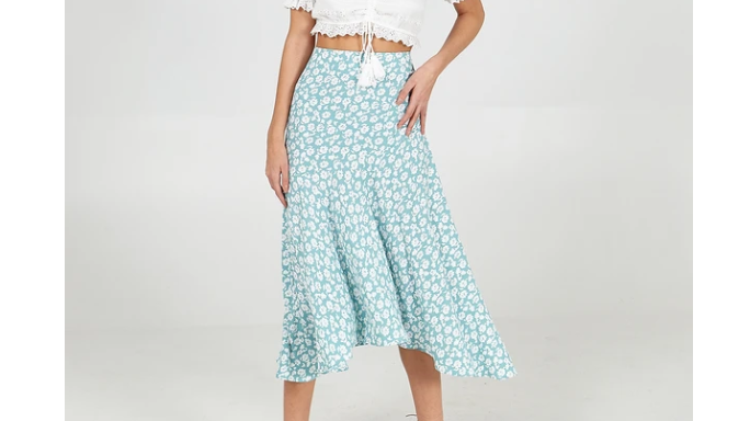 mint green skirt