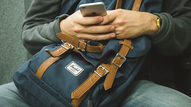 Backpack and phone