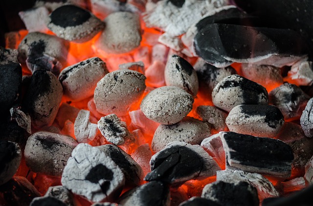 Hot barbecue coals