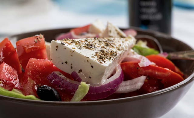 Greek salad with feta cheese