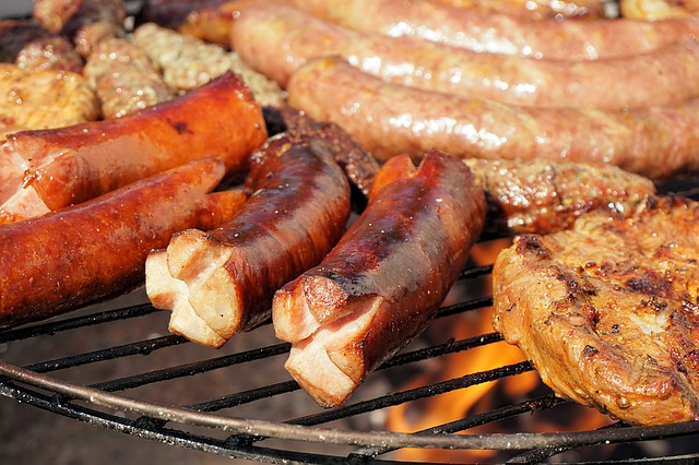 Grilled meats on barbeque