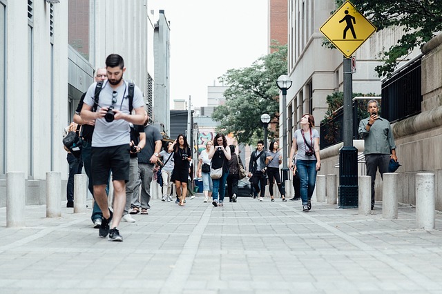 Walking on street