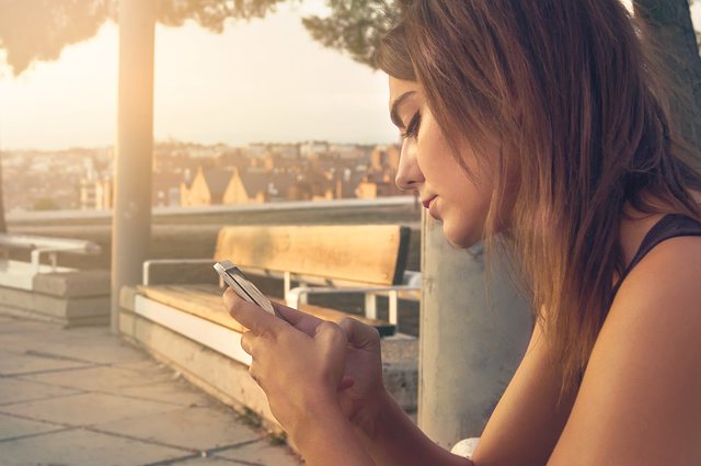 woman with phone