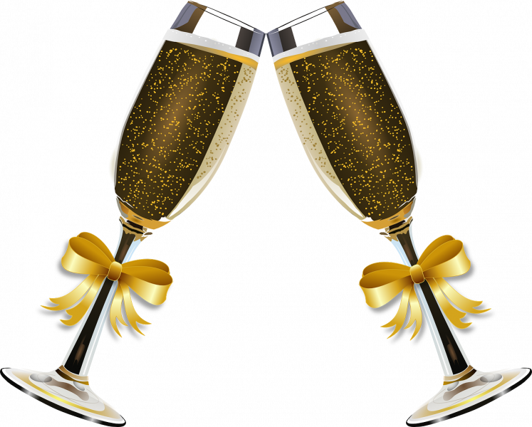 Champagne Filled Glasses