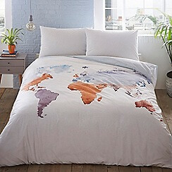 Watercolour World Map Bedding