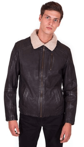 Transitional Black Leather Jacket