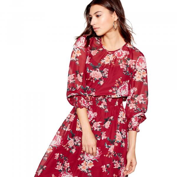 Women in Flower Patterned Dress